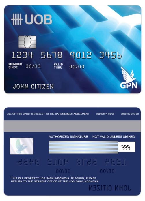 Indonesia UOB bank GPN debit card